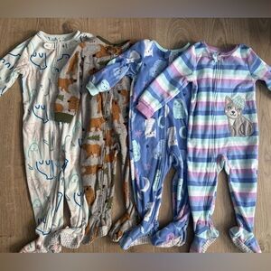 Carter’s Fleece Footie Pajamas Bundle | 2T & 3T | Like New